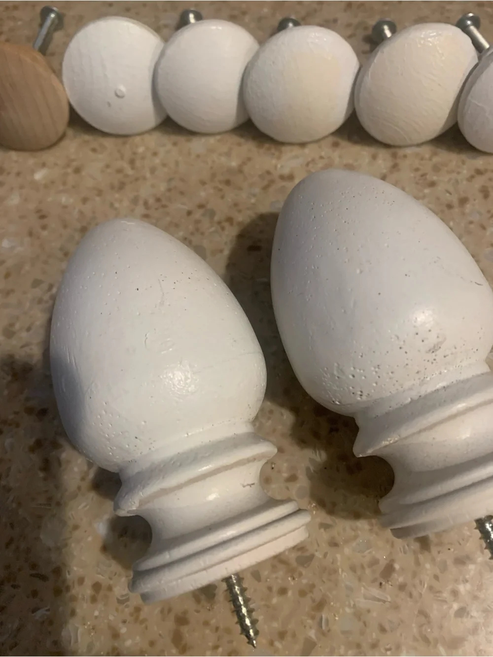 White Wooden Egg-Shaped Wall Decor Hooks - Set of 2